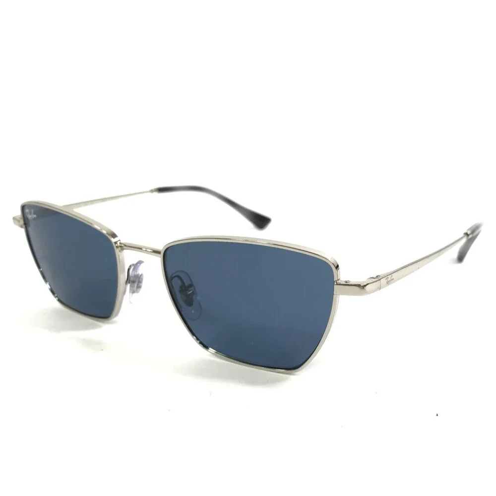 Ray-Ban Sunglasses RB3783 003/80 Polished Silver Cat Eye Frames with Blue Lenses